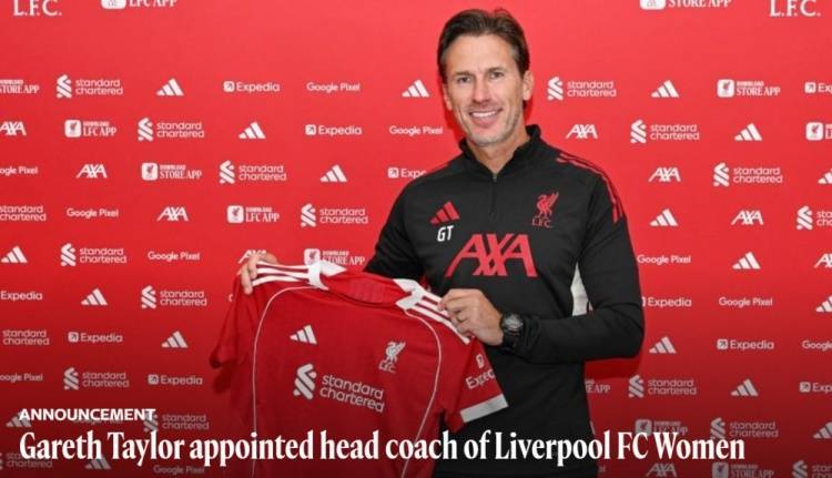 曾执教曼城女足，利物浦官方：任命加雷斯-泰勒为女足主帅